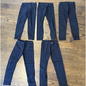 Set Of 5 Old Navy Toddler Girl 5T Black Leggings Elastic Waistband